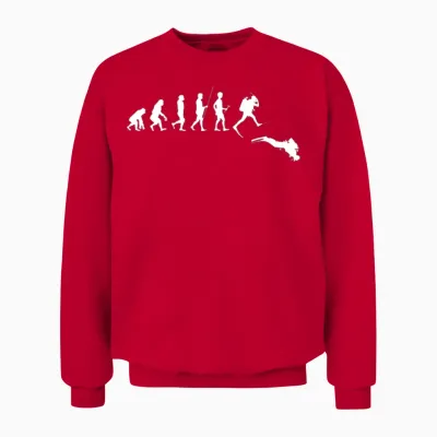 Scuba Diver Evolution Scuba Diving Dive Underwater Unisex Sweatshirt - Red