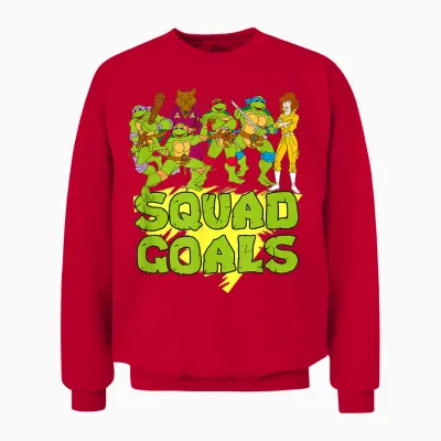 Tmnt with Splinter & April - Squad Goals Unisex Sweatshirt - Red