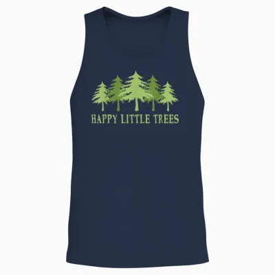 Funny Happy Little Trees T-Shirt Gifts Bob Style Camping Unisex Tank Top - Navy