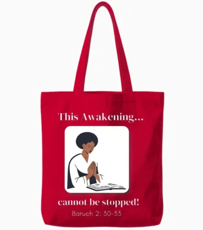 This Awakening Hebrew Israelite Women's Design Tote Bags - Red