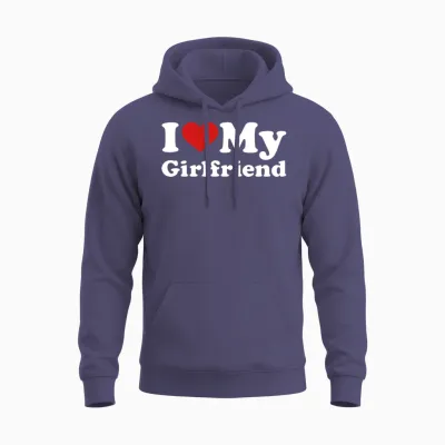 I Love My Girlfriend Unisex Hoodie - Heather Sport Dark Navy