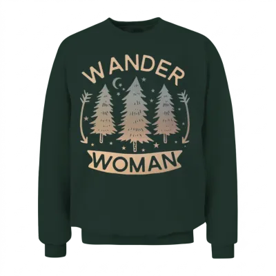Wander Woman Camping Hiking Unisex Sweatshirt - Forest