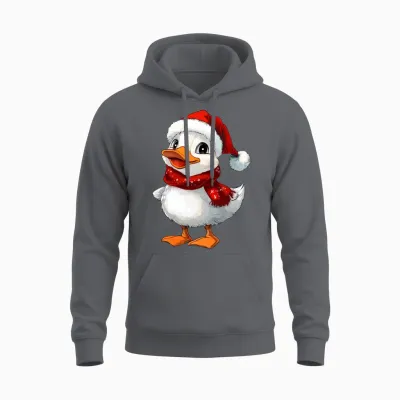 Christmas Duck Unisex Hoodie - Charcoal