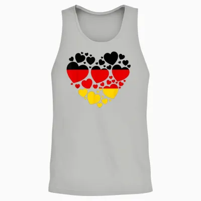 Deutschland Flagge Herz Idee Für Frauen & Deutsche Flagge Erbe Unisex Tank Top - Ash