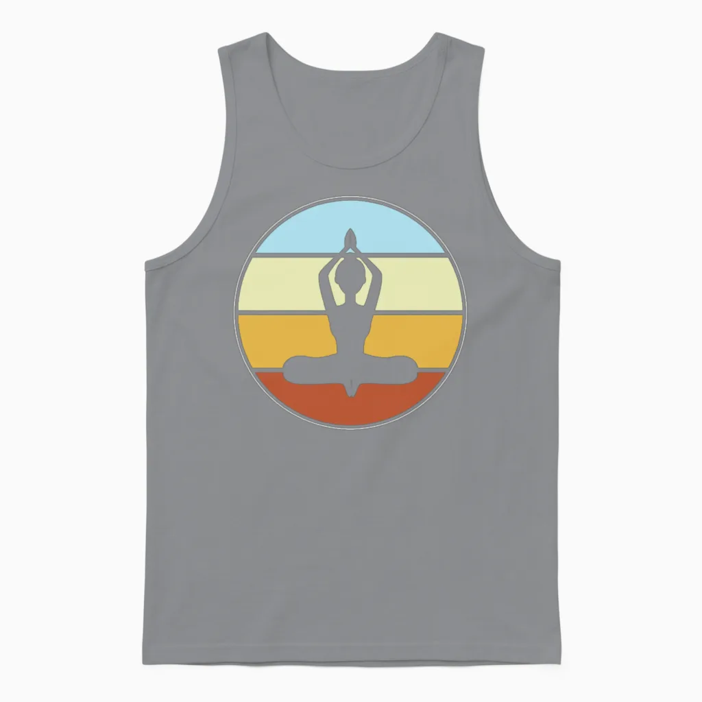 Meditation Retro Unisex Tank Top in Sport Grey