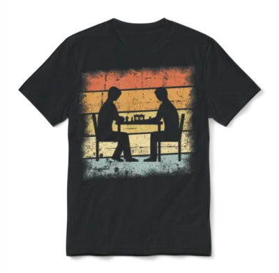 Chess Game Retro Design Unisex T-Shirt - Black