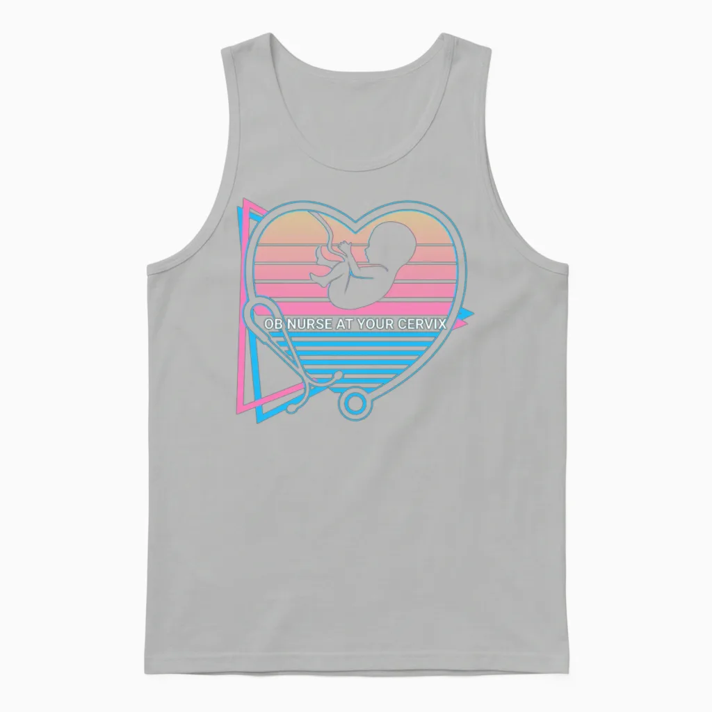 Obgyn Retro Unisex Tank Top in Ash