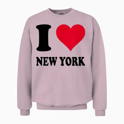 Love Stories I Heart New York I Love New York T-Shirt, White, V-Neck, Short Sleeve, Unisex, Small Unisex Sweatshirt - Light Pink