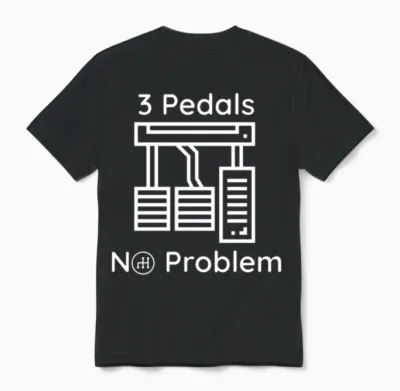 3 Pedals No Problem Unisex T-Shirt - Black