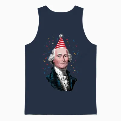 George Washington Party Hat Fun Design Unisex Tank Top - Navy