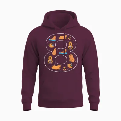 8. Geburtstag 8 Jahre Alt Capybara Jungen Mädchen Tier Unisex Hoodie - Maroon