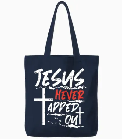 Wrestling Jesus Never Tapped Out Christian Tote Bags - Navy
