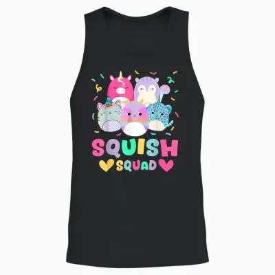 Squish Squad Birthday Shirt for Girls Unisex Tank Top - Black