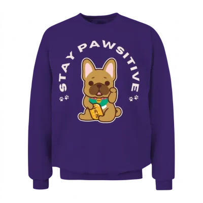 Stay Pawsitive Unisex Sweatshirt - Purple