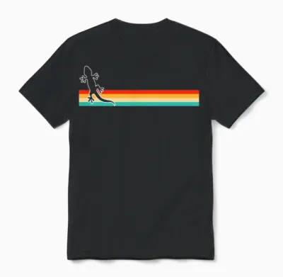 Lizard Retro Unisex T-Shirt - Black
