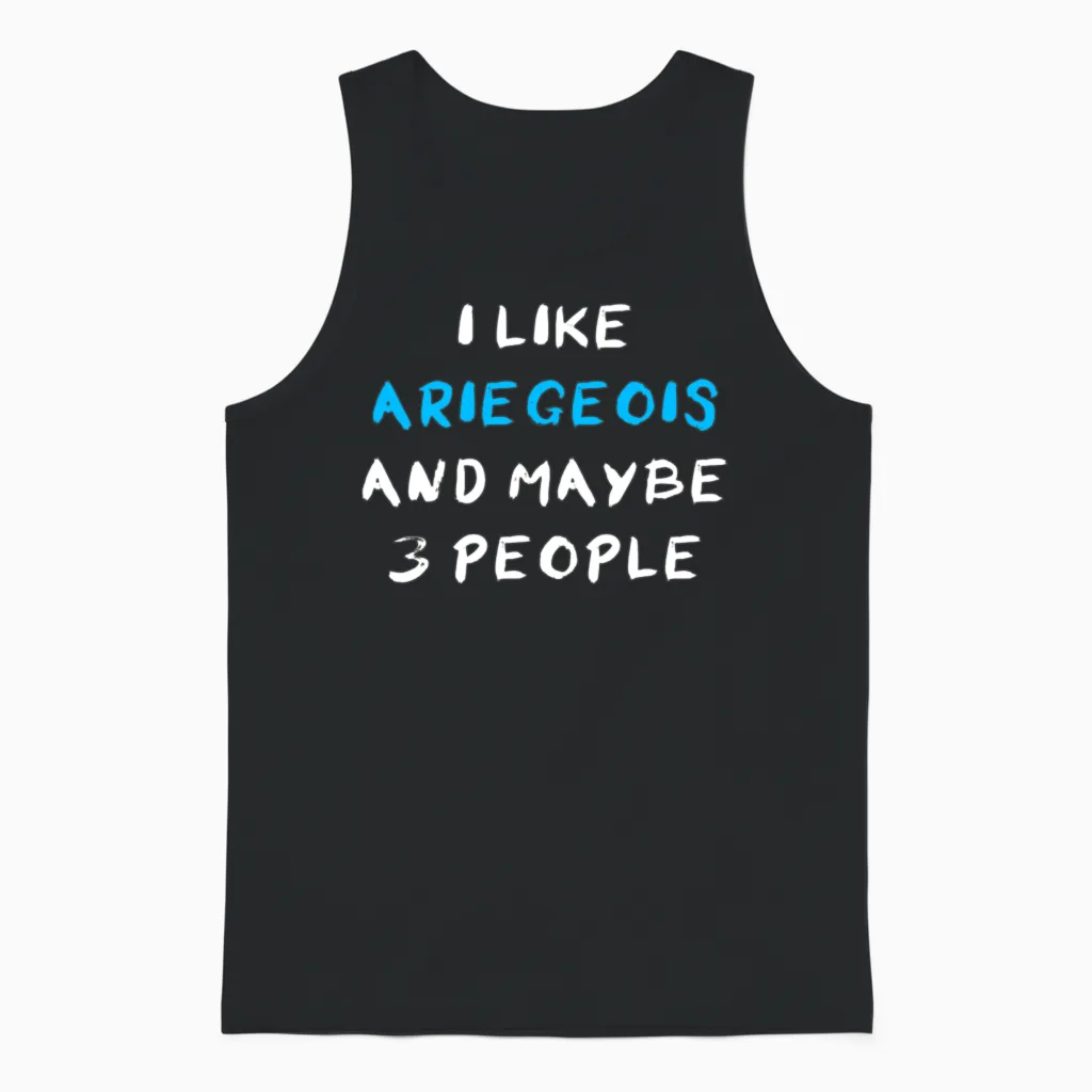 Ariegeois Funny Unisex Tank Top in Black