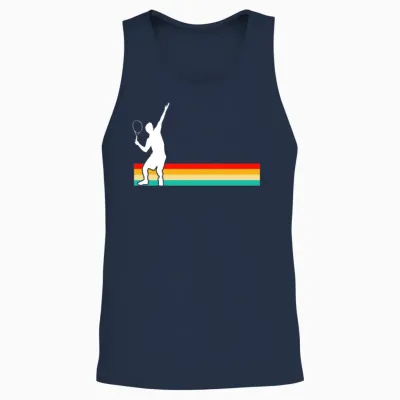 Tennis Retro Unisex Tank Top - Navy