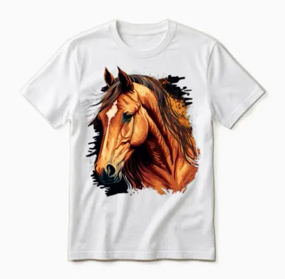 Amazing Horse Drawing Unisex T-Shirt - White