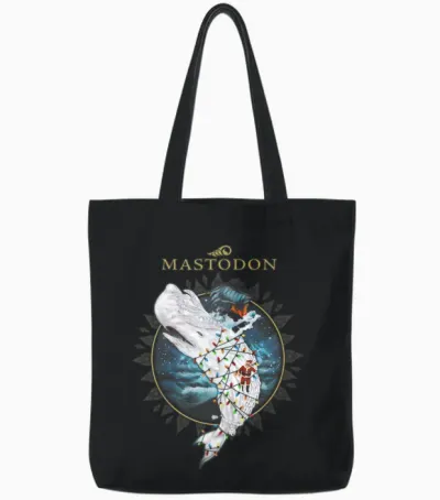 Mastodon Leviathan Holiday Tote Bags - Black