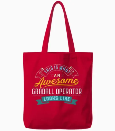 Gradall Operator Awesome Job Occupation Tote Bags - Red