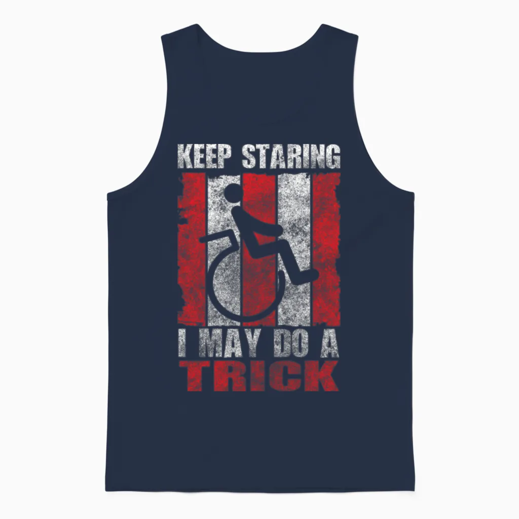 Wheelchair User Wheelchair Funny Irony Unisex Tank Top in Navy