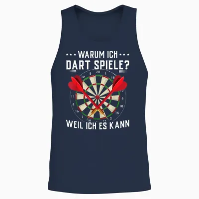 Dartspieler Tshirt Dart Kneipe Dartboard Dartsport Herren Unisex Tank Top - Navy