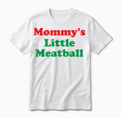Mommy's Little Meatball: Funny Italian I'm a Little Meatball Unisex T-Shirt - White