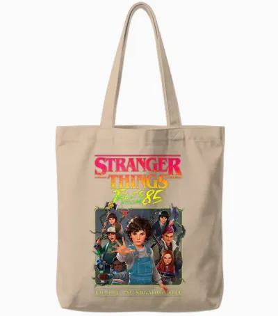 Stranger Things Tales from '85 H.i.c. Investigator's Team Up Tote Bags - Natural