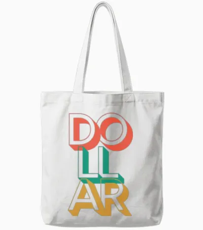 Retro Dollar Tote Bags - White