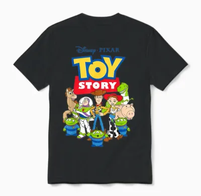 Disney Pixar Toy Story Buzz Woody Jessie Graphic Unisex T-Shirt - Black