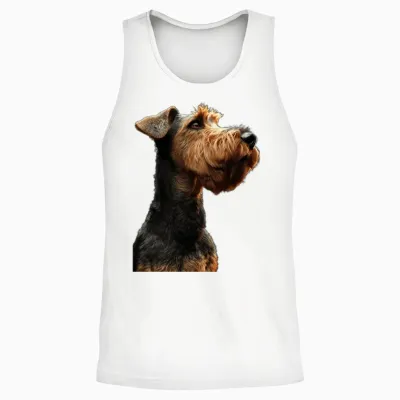 Airedale Terrier Unisex Tank Top - White