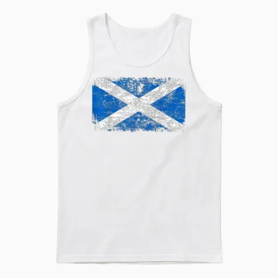 Scotland Flag | Men Women Kids Scotland T-Shirt, Black, S Unisex Tank Top - White