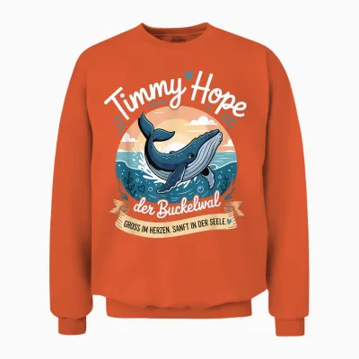 Timmy Hope Buckelwal Wal Meer Ozean Natur Design Unisex Sweatshirt - Orange