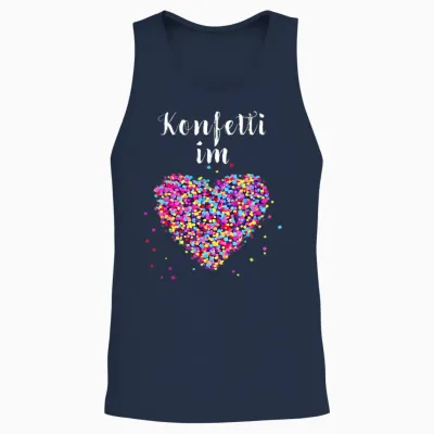 Confetti in Heart Fancy Dress Carnival Confetti Costume Outfit Unisex Tank Top - Navy