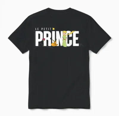 Le Petit Prince Classic Story Art Design T-Shirt, Black, S Unisex T-Shirt - Black