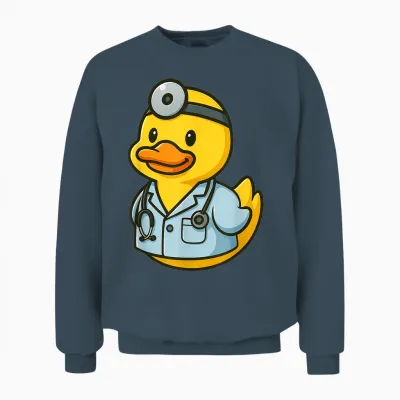 Gelbe Ente Doktor Tierliebhaber Zoo Jungen Mädchen Kinder Unisex Sweatshirt - Dark Heather