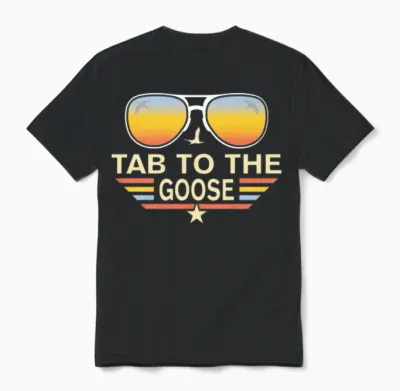 Tab to the Goose Funny Unisex T-Shirt - Black