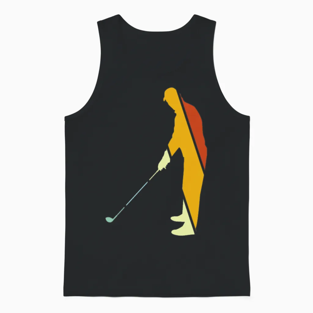 Golf Retro Unisex Tank Top in Black