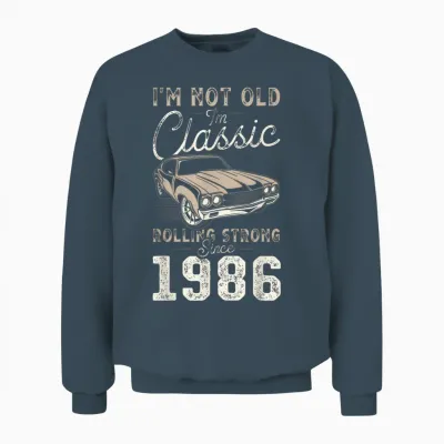 Voiture Classique Née En 1986 40e Anniversaire Unisex Sweatshirt - Dark Heather
