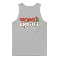 Merry & Bright Retro Christmas Unisex Tank Top - Ash – 1