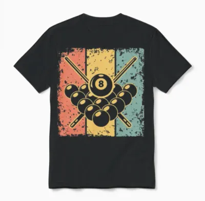 Billiard Retro Unisex T-Shirt - Black