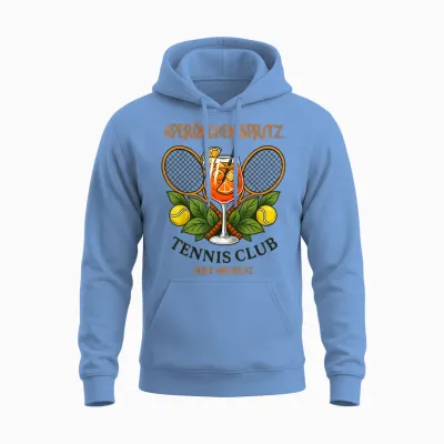 Aperölchen Spritz Tennis Club X on Vacation Sport & Holiday Unisex Hoodie - Carolina Blue