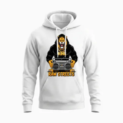 Tiger King Boombox Streets Unisex Hoodie - White