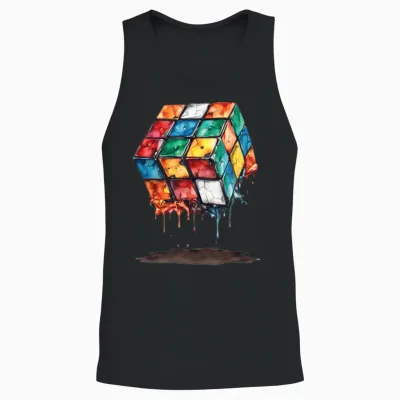 Melting Cube Unisex Tank Top - Black