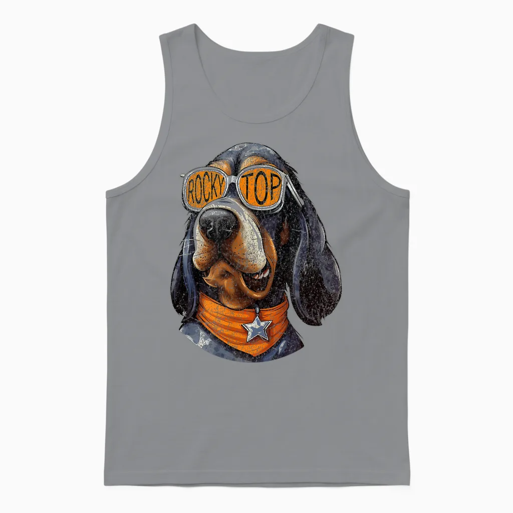Tennessee Dog Sport Lovers Coonhound Fan Rocky Top Tn Unisex Tank Top in Sport Grey