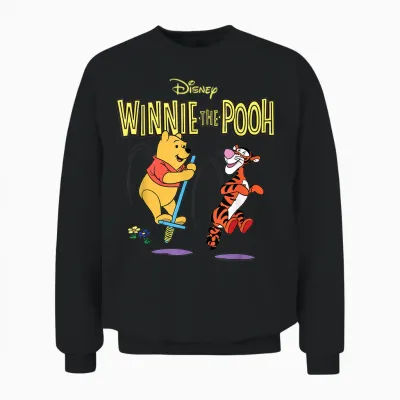 Disney Winnie the Pooh and Tigger Bouncing Friends Unisex Sweatshirt - Black