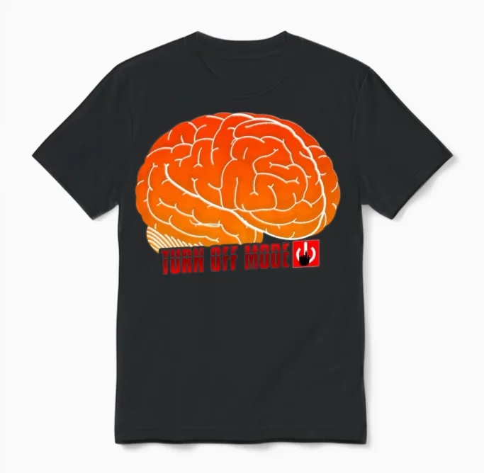 Brain Self Control Turn off Relax Work Mode On Unisex T-Shirt in Black