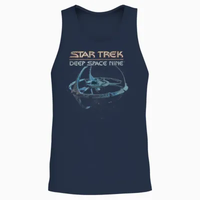 Star Trek Ds9 Vintage Space Station Logo Graphic Unisex Tank Top - Navy