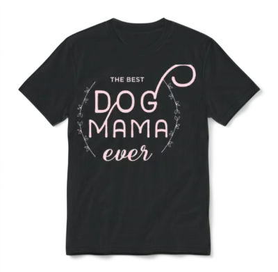 Dog Mom Shirt Dog Mama Gift Dog Lover Unisex T-Shirt - Black