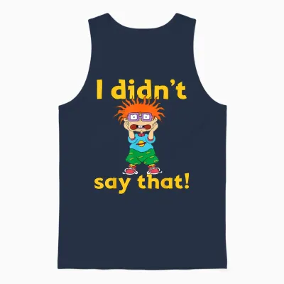 Mademark X Rugrats - Chuckie Finster “i Didn’t Say That” Rugrats Unisex Tank Top - Navy